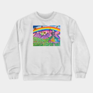 Skeleton Fairy in Meadow Crewneck Sweatshirt